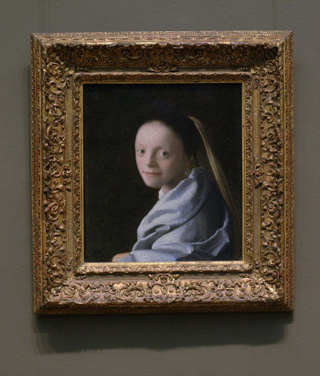 Johannes Vermeer's Study of a Young Woman with frame