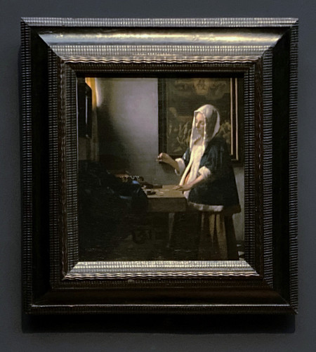 Johannes Vermeer's Woman Holding a Balance, with frame