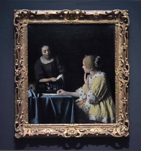 Johannes Vermeer's Mistress and Maid with frame 