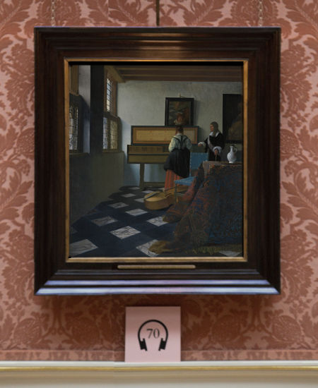 Johannes Vermeer's Music Lesson with frame