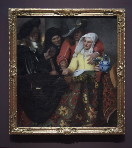 Johannes Vermeer's Procuress with frame