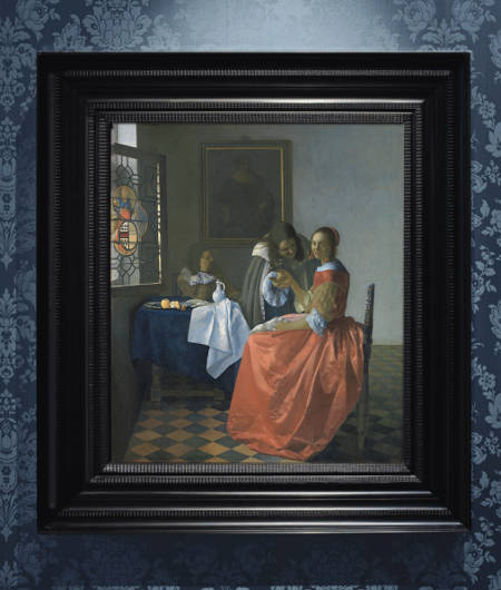 Johannes Vermeer Girl with a Wine Glass with frame