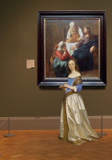 Johannes Vermeer's Christ in the House of Martha and Mary in scale