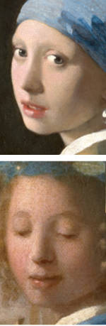 Details of Johannes Vermeer's Art of Painting and Girl with a Pearl Earring