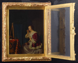 Painting by Frans van Mieris in a wooden box