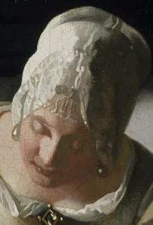 Lady Writing a Letter with her Maid, (detail), Johannes Vermeer