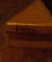 Signature of Johannes Vermeer's Christ in the House of Martha and Mary