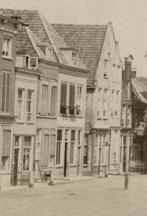 detail of Markt, Delft (before 1885)