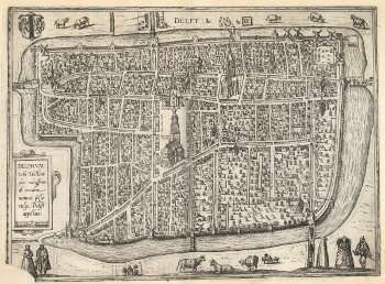 Map of Delft from Civitates Orbis Terrarum. Liber tertius