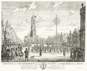 Feest bij planten van vrijheidsboom te Delft, 1795