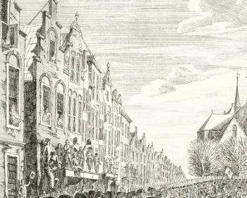 Feest bij planten van vrijheidsboom te Delft, 1795 (detail)