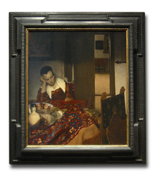 A Maid Asleep, Johannes Vermeer  (in scale)