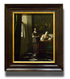 Lady Writng a Letter with her Maid, Johannes Vermeer (in scale) 