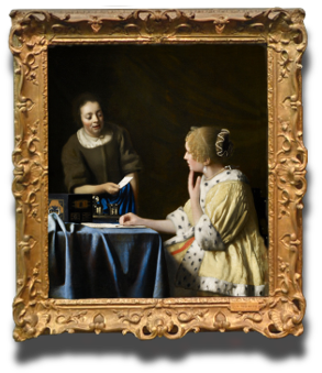 Mistress and Miad, Johannes Vermeer (in scale)