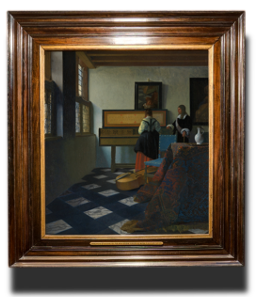 The Music Lesson, Johannes Vermeer  (in scale)
