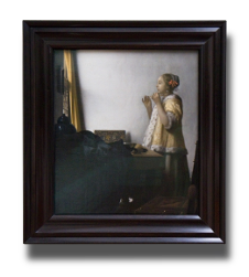 Woman with a Pearl Necklace, Johannes Vermeer  (in scale)