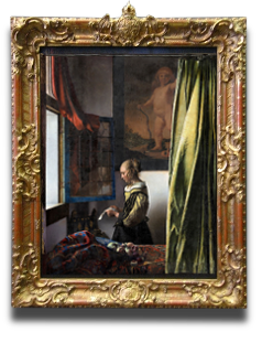 Girl Reading a Letter at an Open Window, Johannes Vermeer (in scale) 