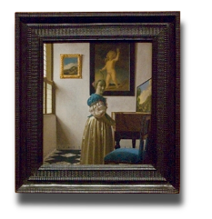 A Lady Standing at a Virginal, Johannes Vermeer (in scale)