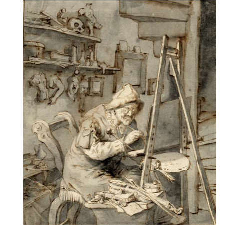 The Old Painte, Cornelis Dusart