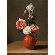 Jacob Foppens van Es<br><i>An iris and three roses in an earthenware pot</i>