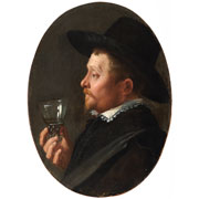 Attributed to Salomon de Bray<br><i>Man in profile holding a</i> roemer