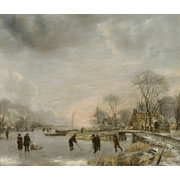 Jan van de Cappelle<br><i>Winter landscape with</i> Kolf <i>players</i>