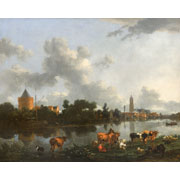 Nicolaes Berchem<br><i>View of Loenen aan de Vecht, with Kronenburg castle</i>
