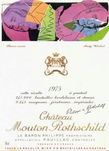 The 1975 Chateau Mouton Rothschild wine label by: Andy Warhol