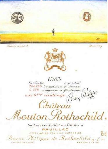 The 1983 Chateau Mouton Rothschild wine label by: Saul Steinberg