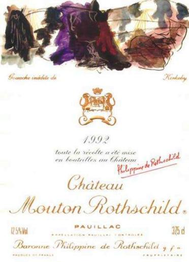 The 1992 Chateau Mouton Rothschild wine label by: Per Kirkeby
