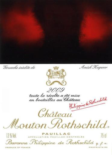 The 2009 Chateau Mouton Rothschild wine label by: Anish Kapoor