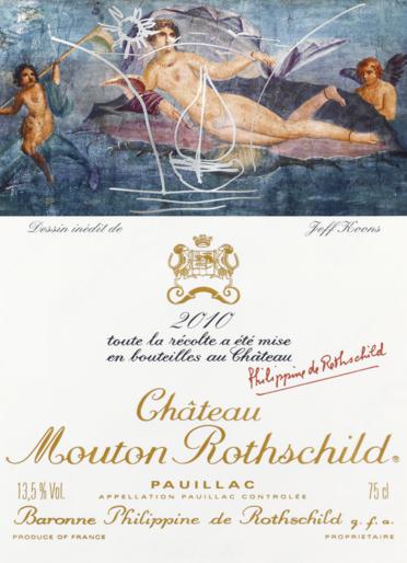 The 2010 Chateau Mouton Rothschild wine label by: Jeff Koons