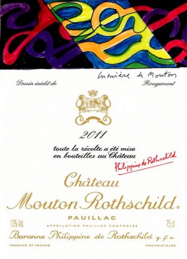 The 2011 Chateau Mouton Rothschild wine label by: Guy de Rougemont